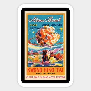 VINTAGE FIRECRACKER ATOM BOMB MADE IN MACAU Sticker